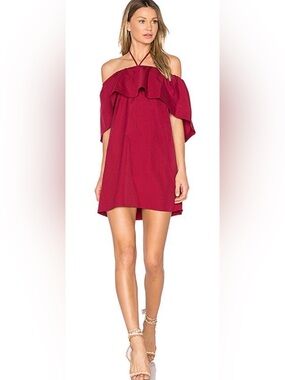 Alice + Olivia Jada Cape Red Mini Dress Size Small
